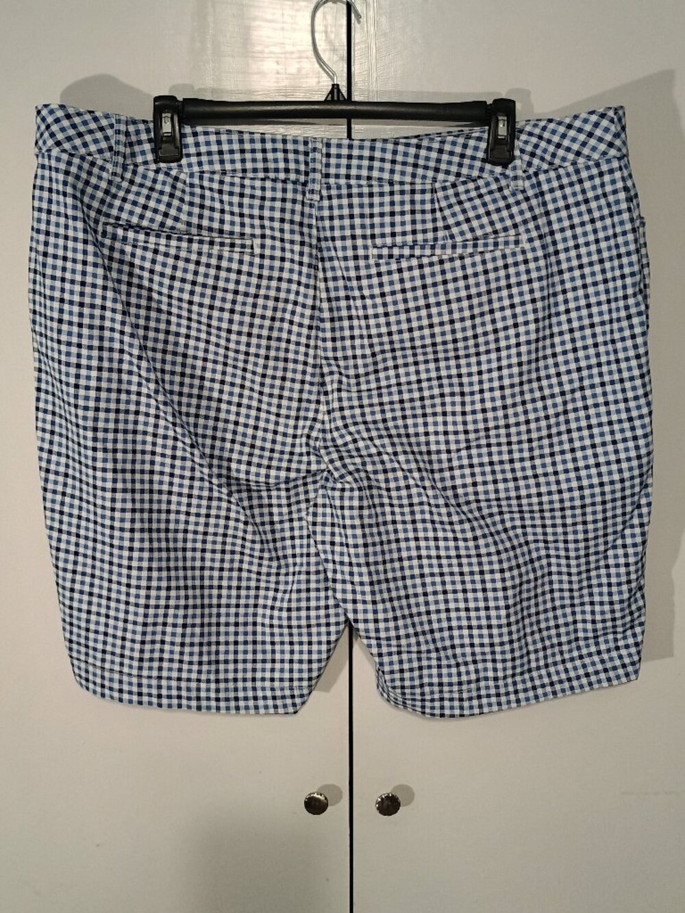St. John’s Bay Blue White Gingham Bermuda Shorts Plus Size 22W Classic Preppy - Picture 3 of 7